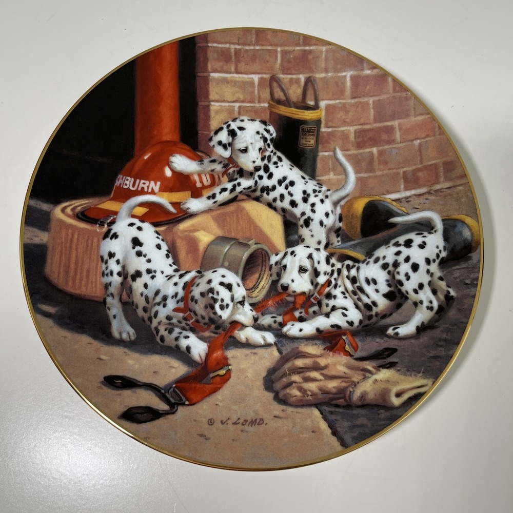 Hamilton Collection Where's the Fire? Dalmatian Puppy Plate‎ Decor
